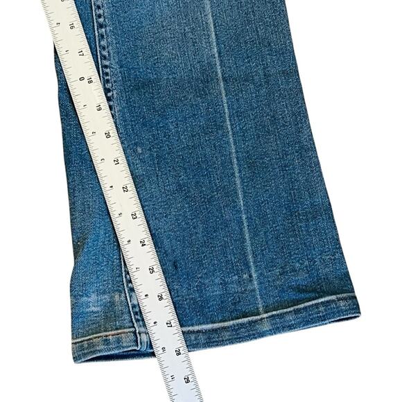 Lee Women’s Sz 27 Vintage 70s Bell Bottom Jeans Cotton USA Made Faded Thrashed - Picture 15 of 16